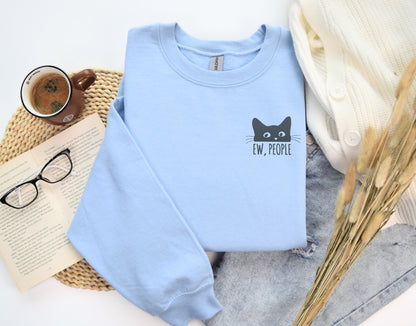 😼 "Ew, People" Cozy Cat Sweatshirt