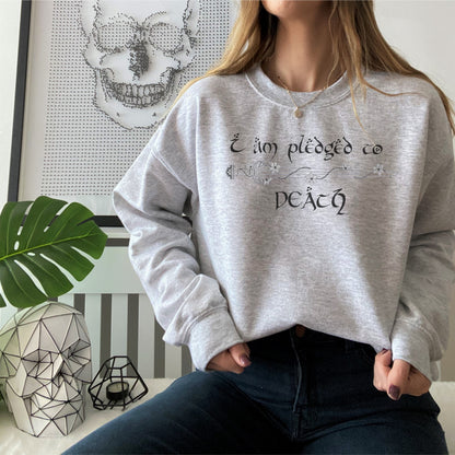 🌿✨ "I Am Pledged to Death" Sweatshirt - LOTR-Inspired Feminist Apparel 🌟📚