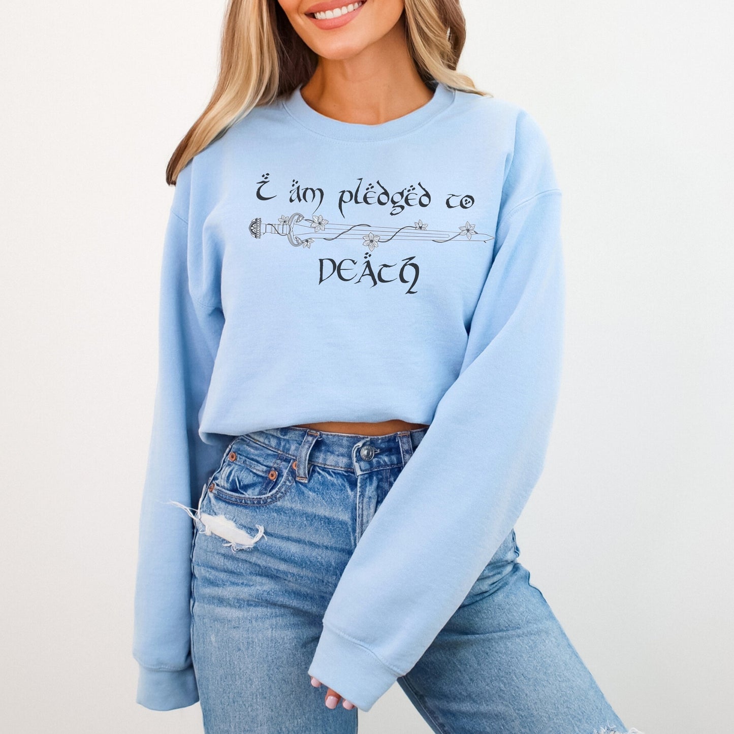 🌿✨ "I Am Pledged to Death" Sweatshirt - LOTR-Inspired Feminist Apparel 🌟📚