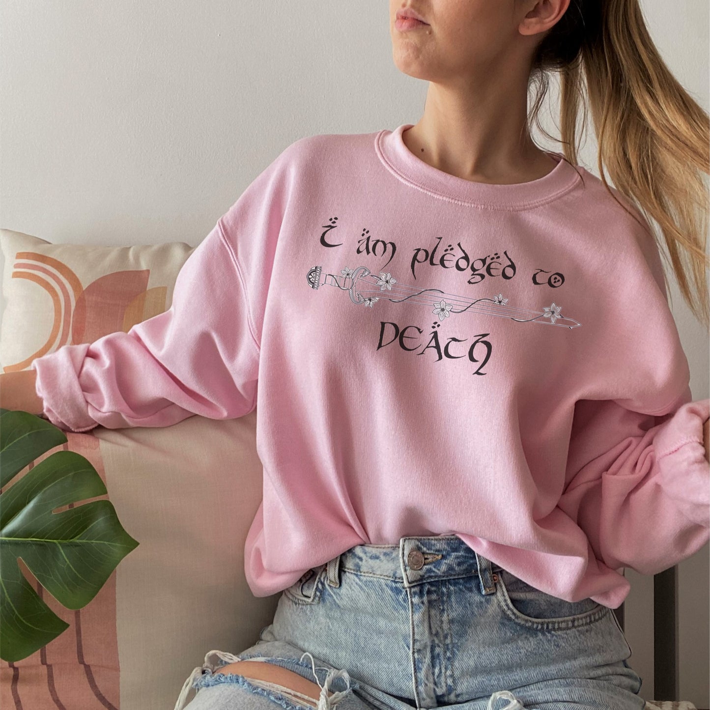 🌿✨ "I Am Pledged to Death" Sweatshirt - LOTR-Inspired Feminist Apparel 🌟📚