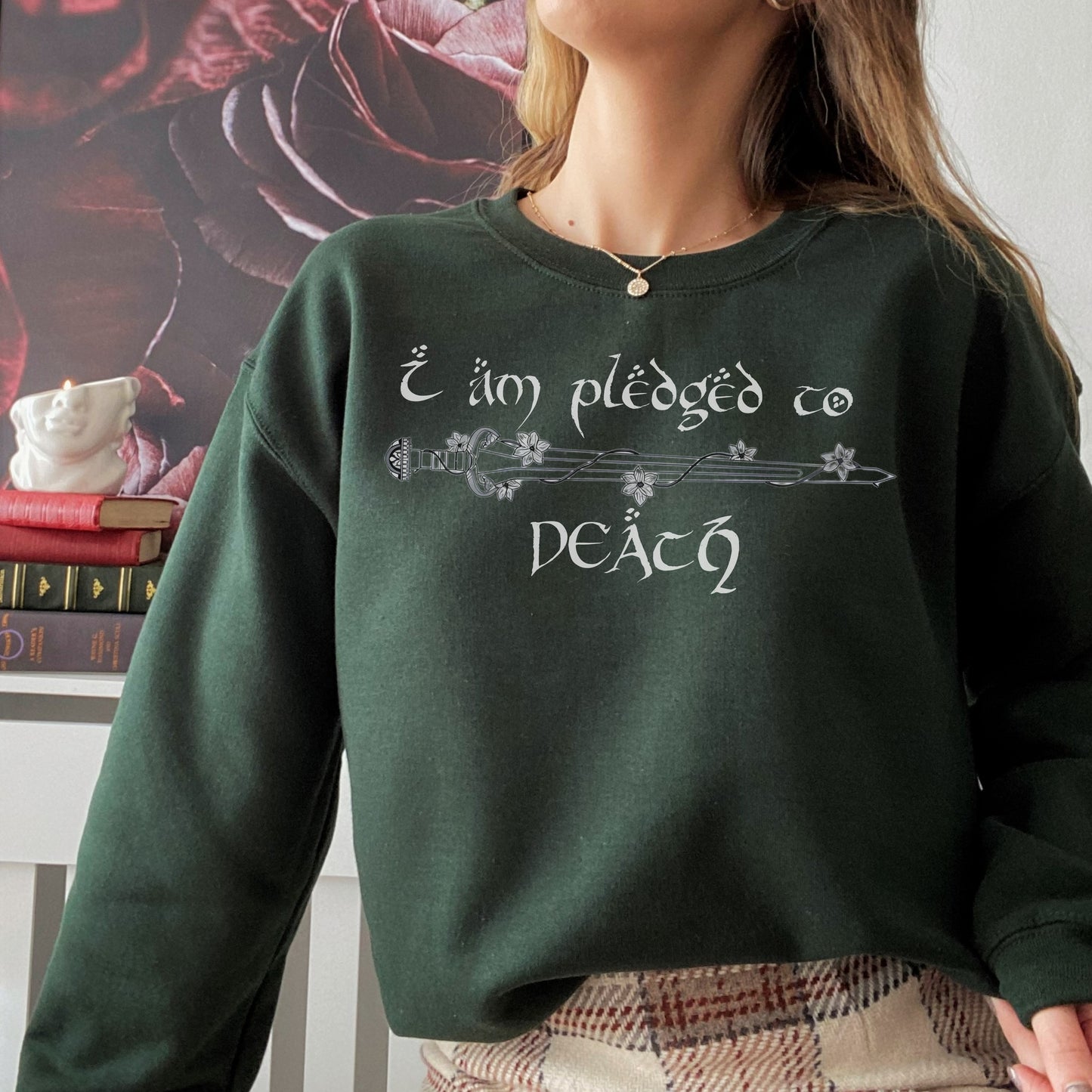 🌿✨ "I Am Pledged to Death" Sweatshirt - LOTR-Inspired Feminist Apparel 🌟📚