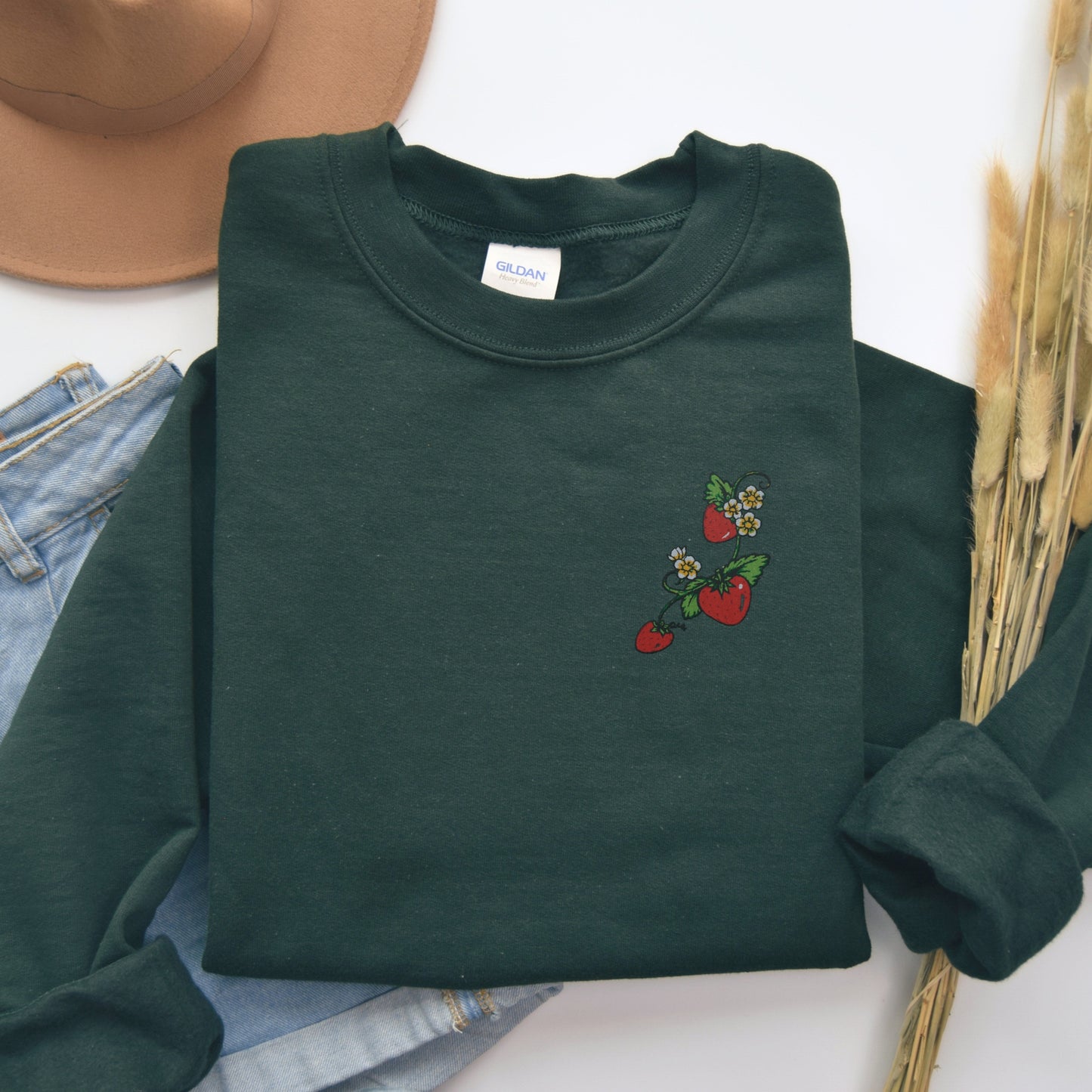 Embroidered Strawberry Delight Sweatshirt 🍓