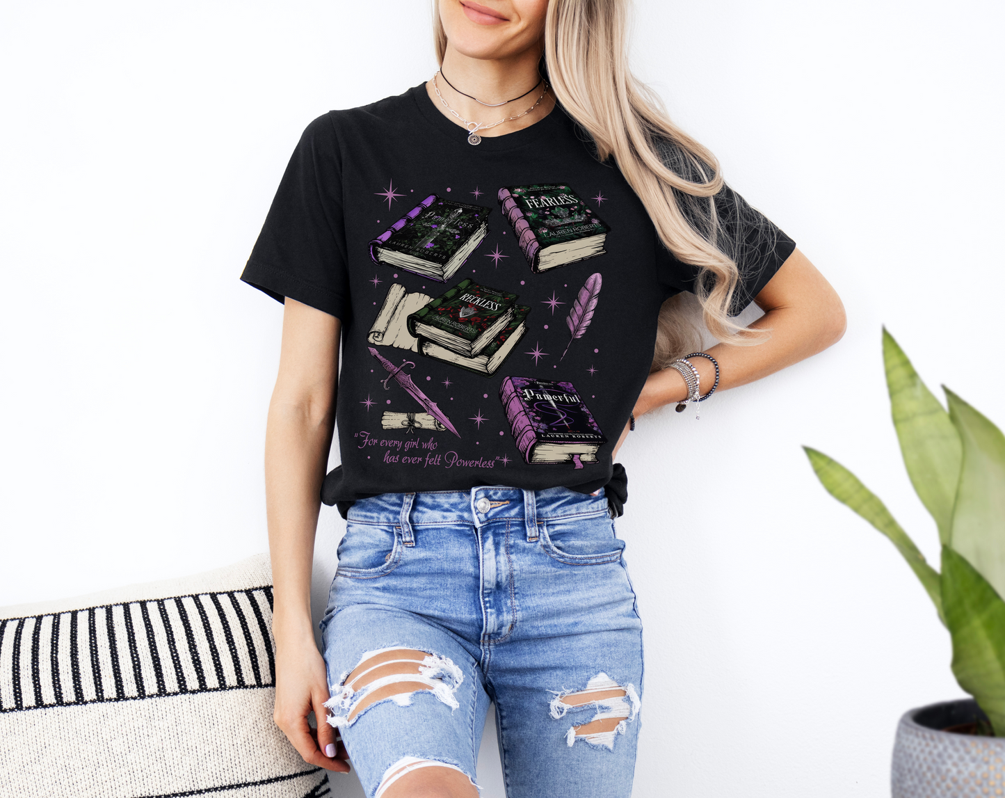 Powerless Book Stack Tee