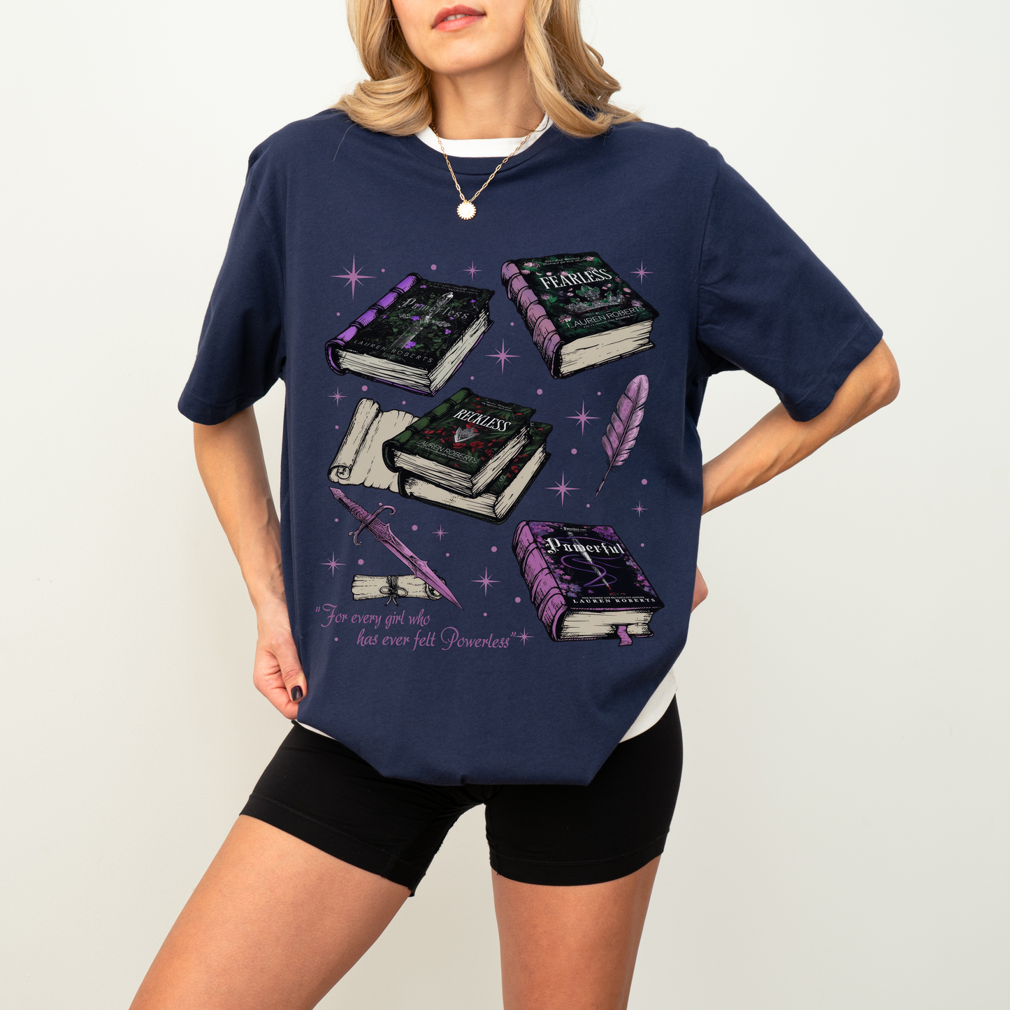 Powerless Book Stack Tee