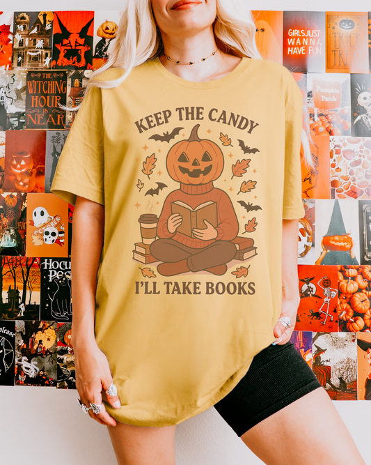 Pumpkin Book Lover Halloween Tee