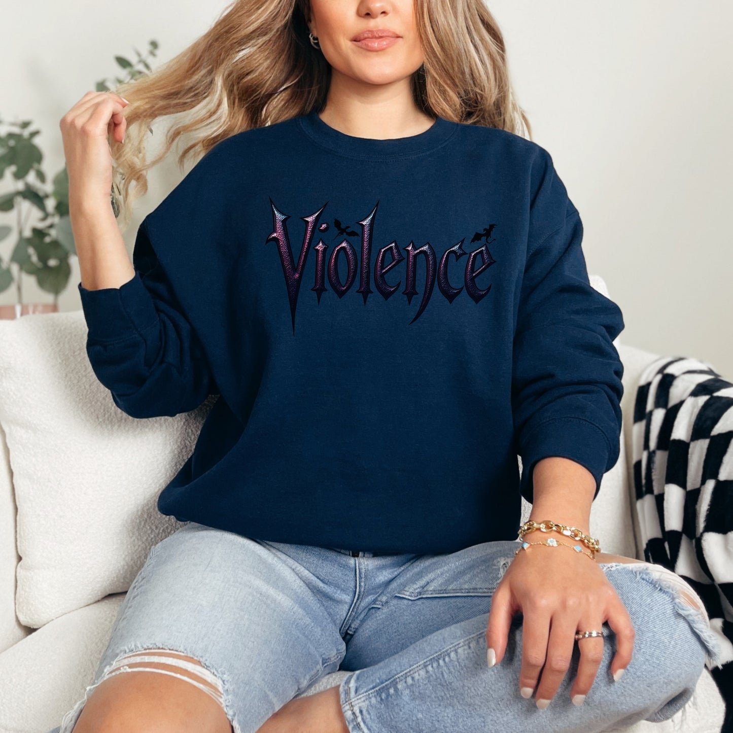 🖤 "Violence" Graphic Sweatshirt | Fourth Wing Bookish Gift 🐉