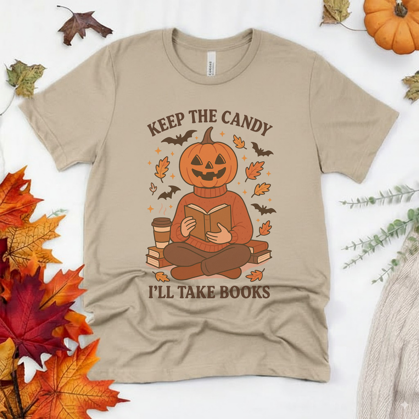 Pumpkin Book Lover Halloween Tee