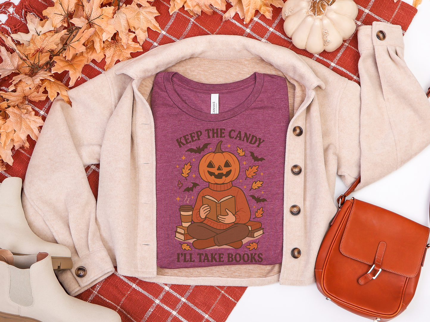Pumpkin Book Lover Halloween Tee