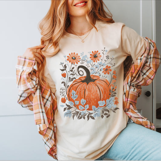 Floral Pumpkin Graphic Tee 🎃🌼