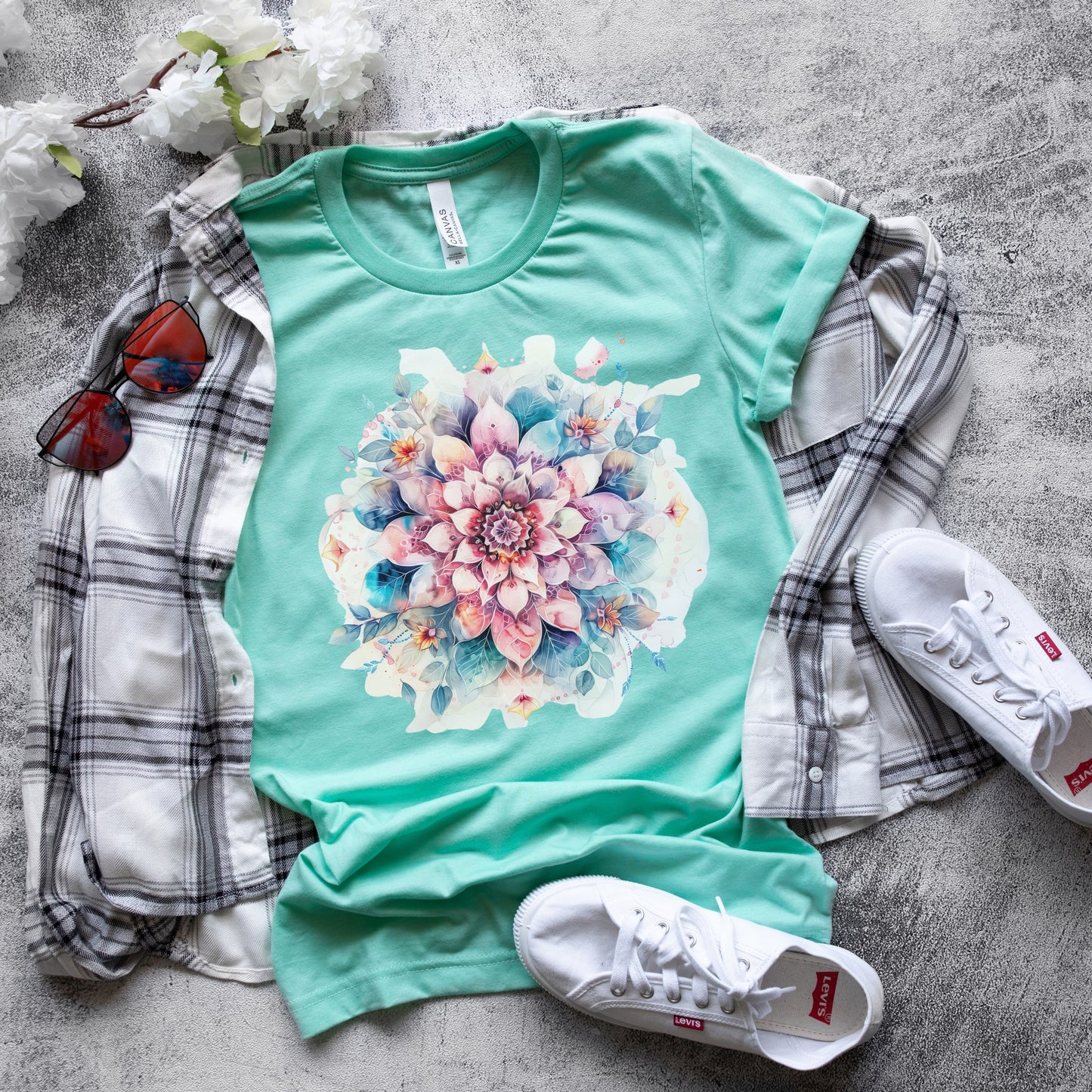 Mandala Lotus Flower Graphic T-Shirt 🌸✨