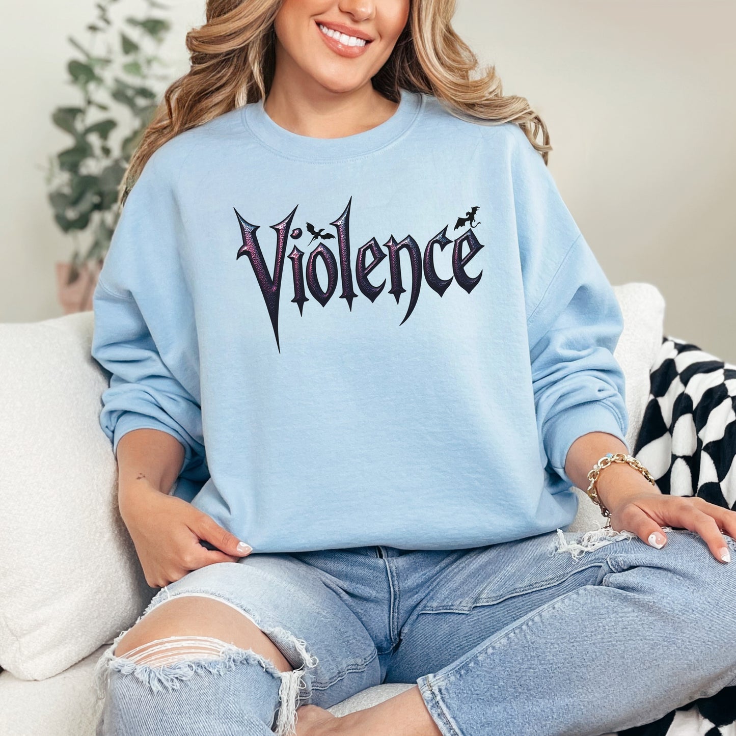 🖤 "Violence" Graphic Sweatshirt | Fourth Wing Bookish Gift 🐉