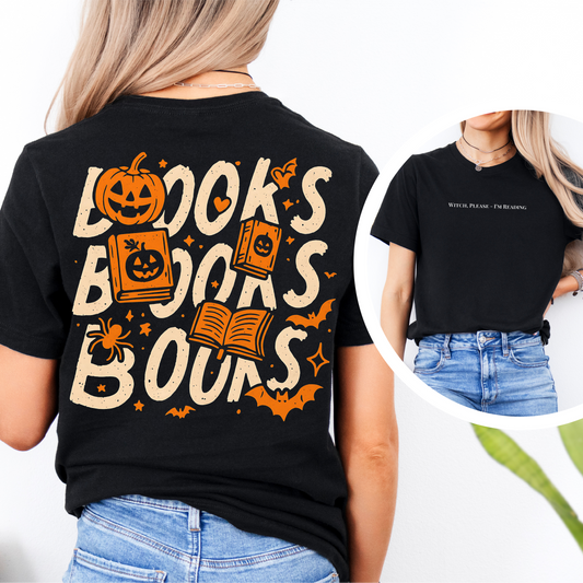 Books & Pumpkins Halloween Tee