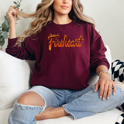 🔥 "Fireheart" Graphic Sweatshirt | Throne of Glass Inspired Bookish Gift