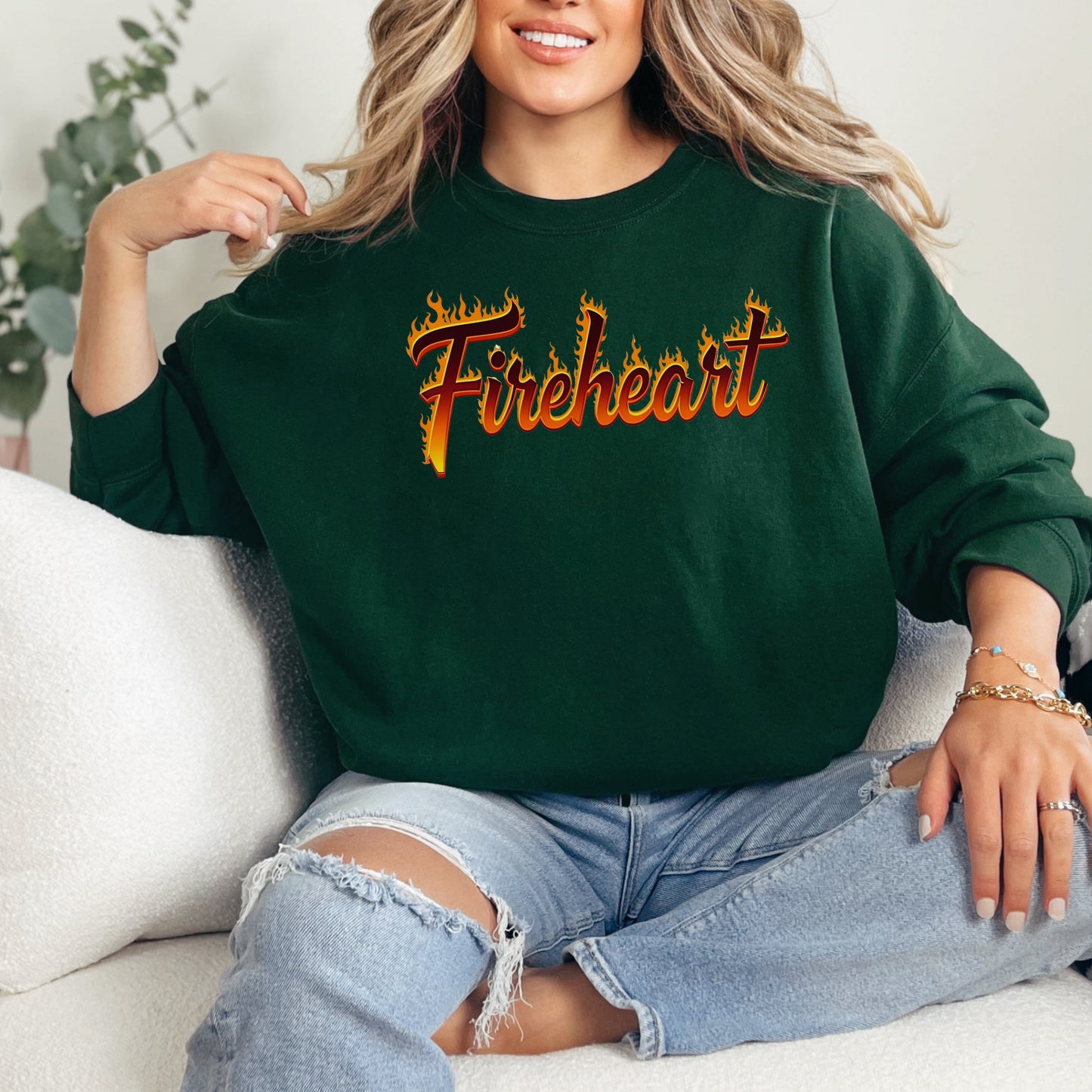 🔥 "Fireheart" Graphic Sweatshirt | Throne of Glass Inspired Bookish Gift