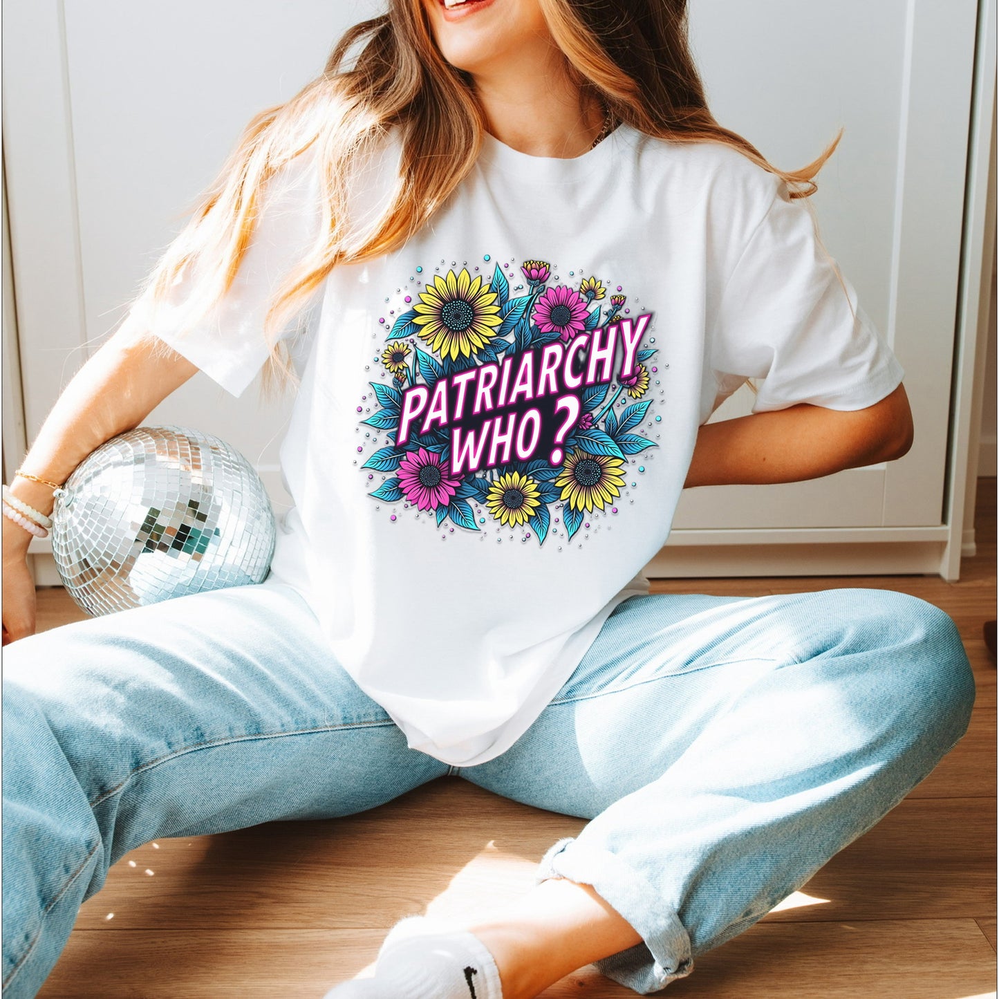 "Patriarchy Who?" Floral Statement Tee 🌼🌸