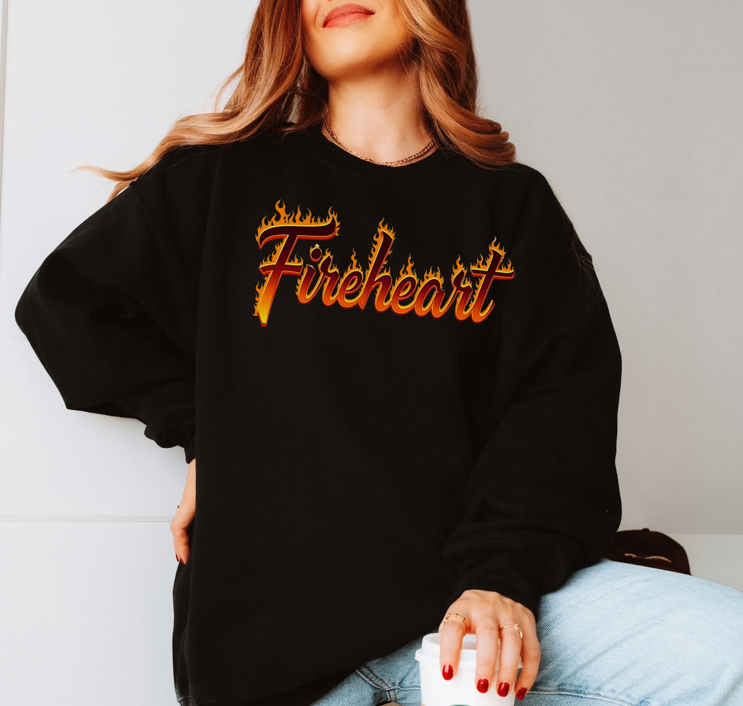 🔥 "Fireheart" Graphic Sweatshirt | Throne of Glass Inspired Bookish Gift