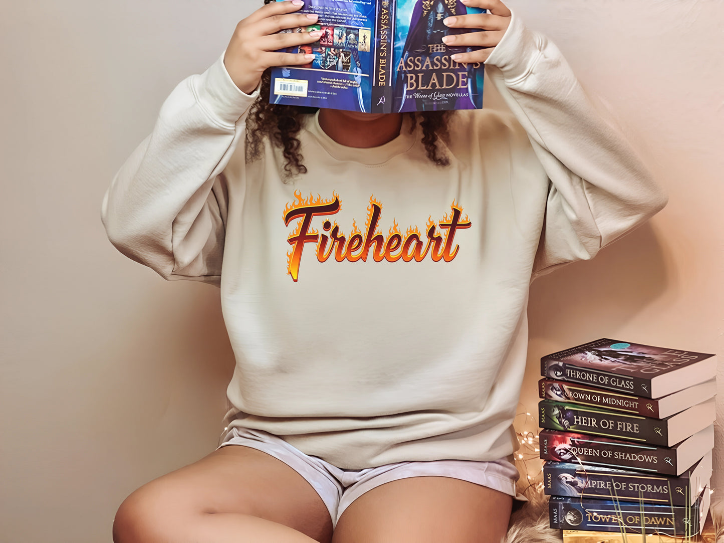 🔥 "Fireheart" Graphic Sweatshirt | Throne of Glass Inspired Bookish Gift