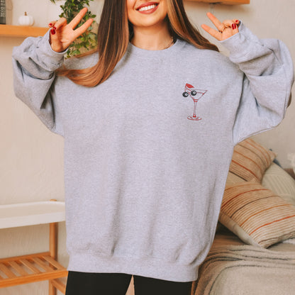 Embroidered Cherry Martini Sweatshirt🍒🍸