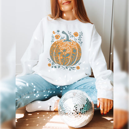 Floral Pumpkin Sweatshirt 🎃🍂