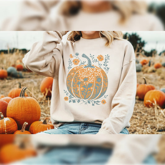 Floral Pumpkin Sweatshirt 🎃🍂