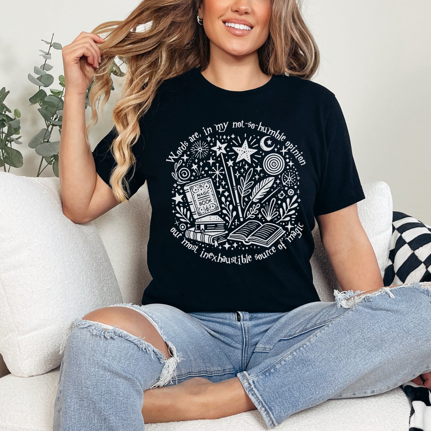 ✨ Magic Words Graphic Tee - Enchanting Book Lover's Shirt ✨