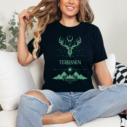 🌟 Throne of Glass Tee - Terrasen Stag Design 🌟