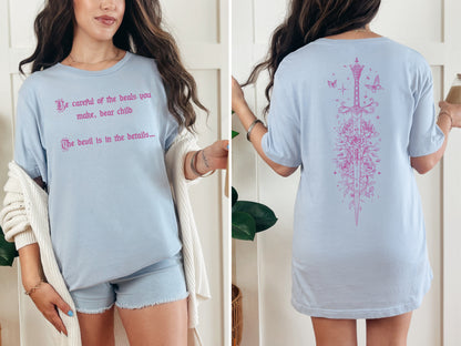 🌟 Quicksilver Fantasy Book Tee - Callie Hart Inspired Floral Sword Art Shirt 🌟