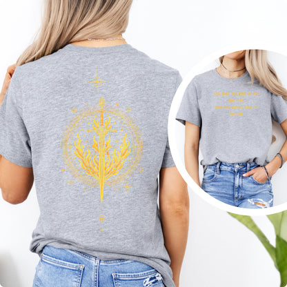 🔥 Aelin Galathynius Fantasy Shirt - "Ash and Fire" Quote with Fiery Sword Graphic 🔥