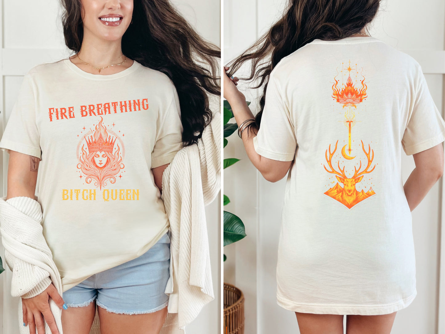 🔥 Fire Breathing Bitch Queen T-Shirt - Throne of Glass Inspired Apparel 🔥