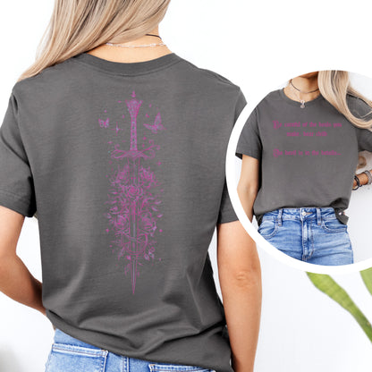 🌟 Quicksilver Fantasy Book Tee - Callie Hart Inspired Floral Sword Art Shirt 🌟