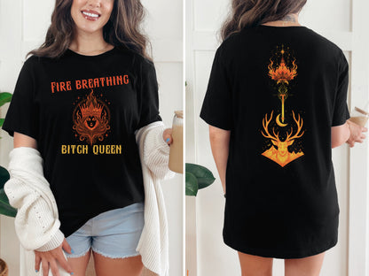 🔥 Fire Breathing Bitch Queen T-Shirt - Throne of Glass Inspired Apparel 🔥