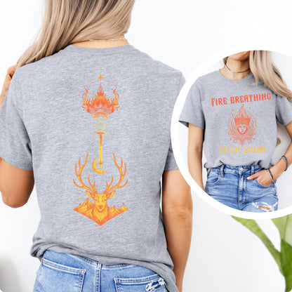 🔥 Fire Breathing Bitch Queen T-Shirt - Throne of Glass Inspired Apparel 🔥