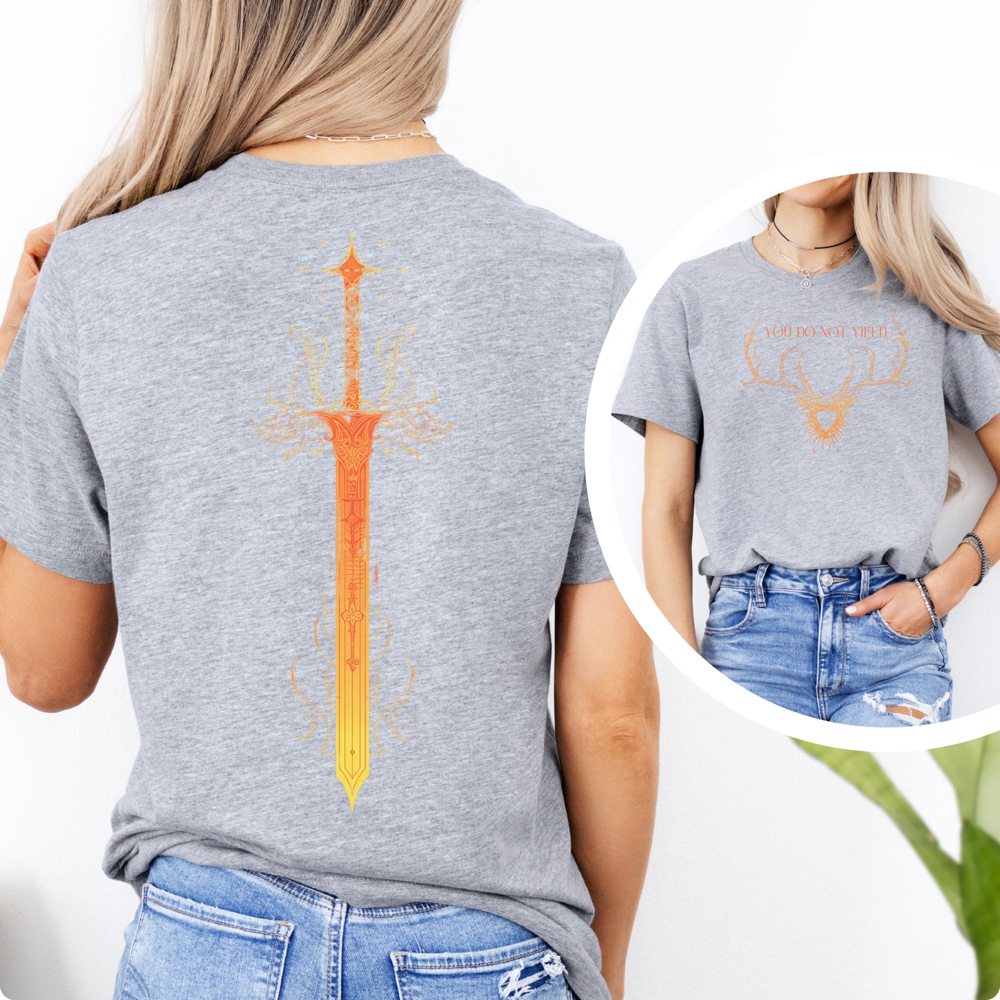 🦌 Throne of Glass T-Shirt - You Do Not Yield Quote - Sword & Stag Design 🦌