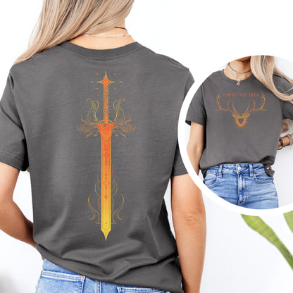 🦌 Throne of Glass T-Shirt - You Do Not Yield Quote - Sword & Stag Design 🦌