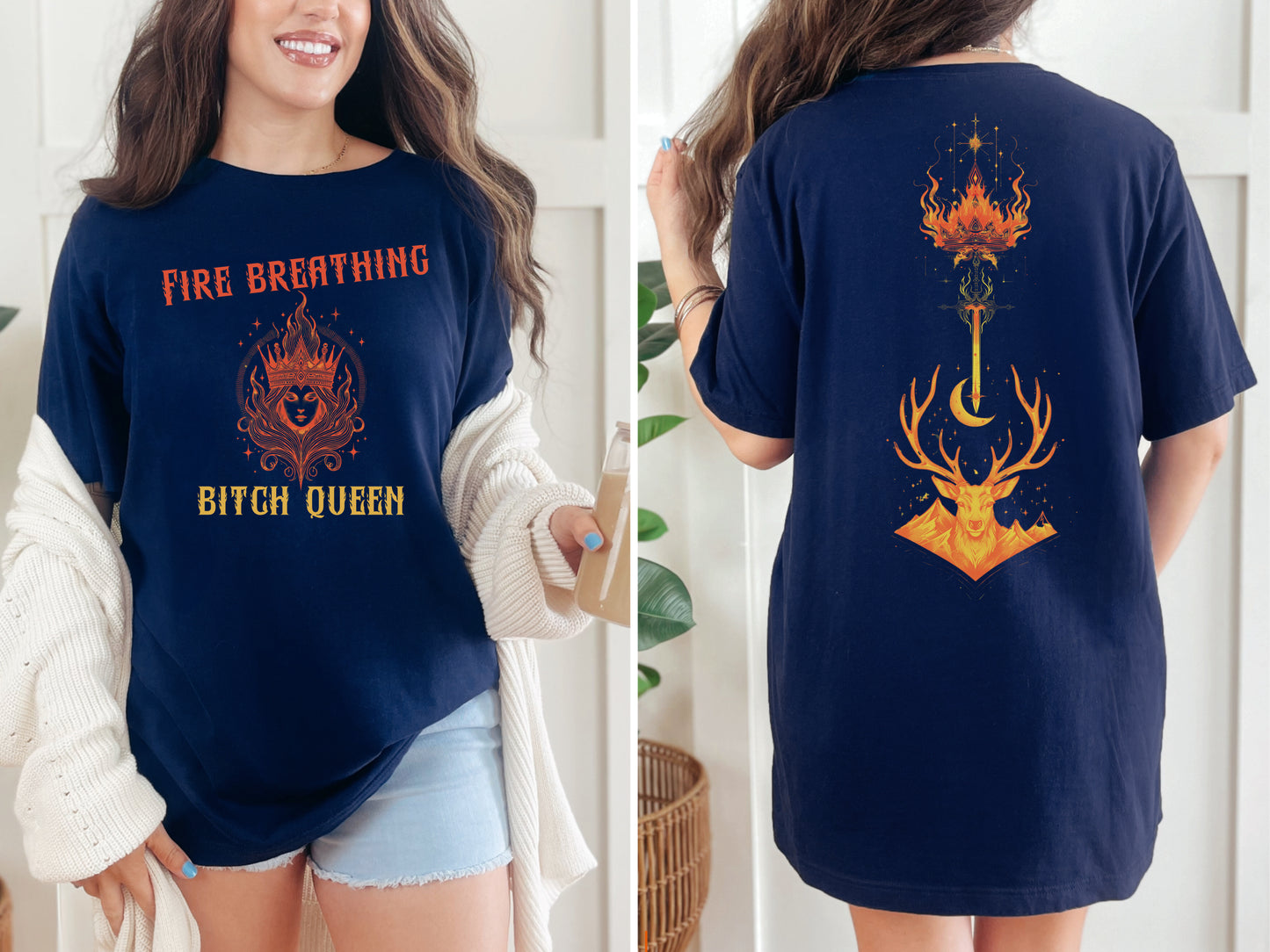 🔥 Fire Breathing Bitch Queen T-Shirt - Throne of Glass Inspired Apparel 🔥