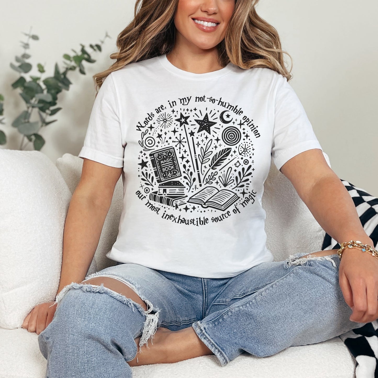 ✨ Magic Words Graphic Tee - Enchanting Book Lover's Shirt ✨