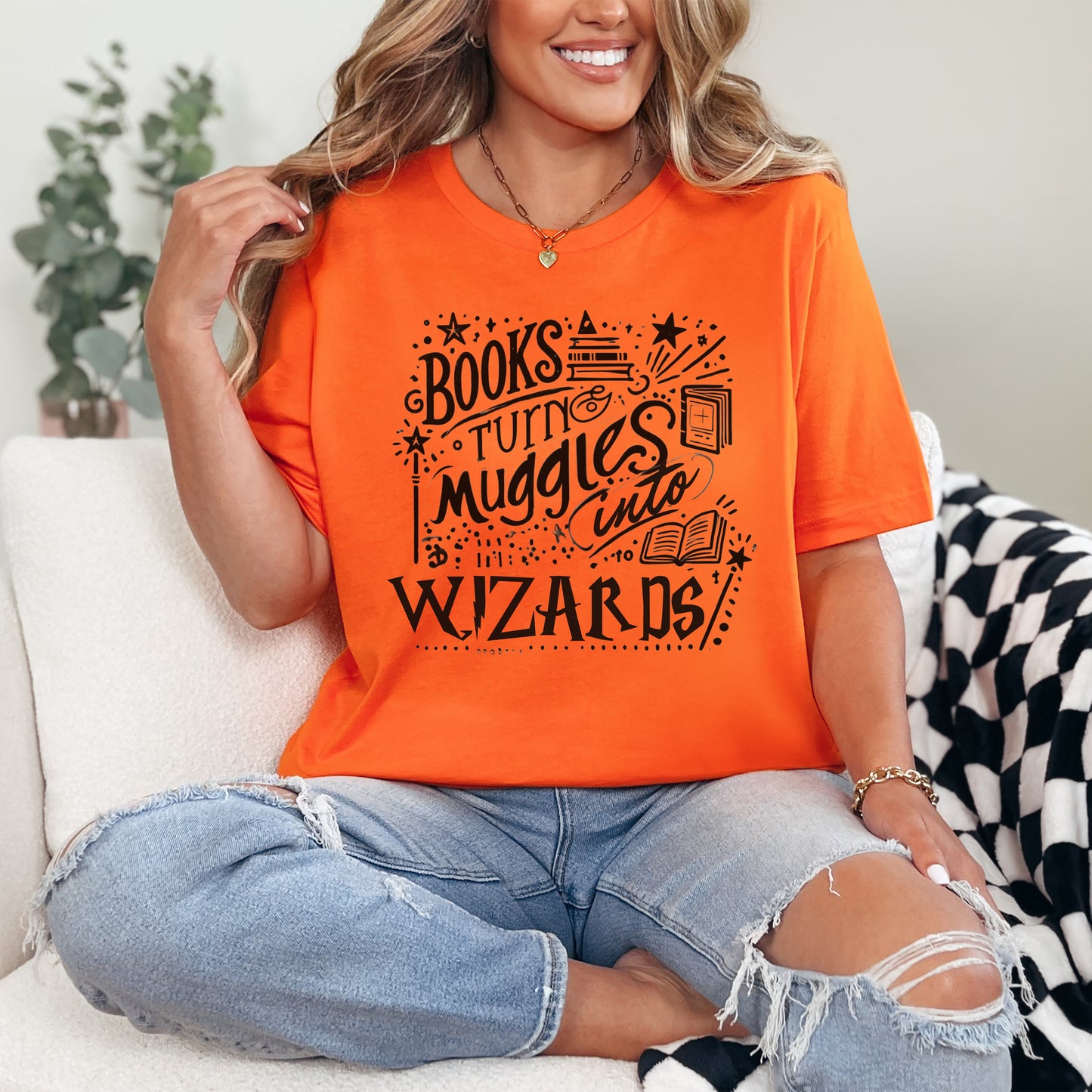 📚 Books Turn Muggles into Wizards T-Shirt – Embrace the Magic of Reading