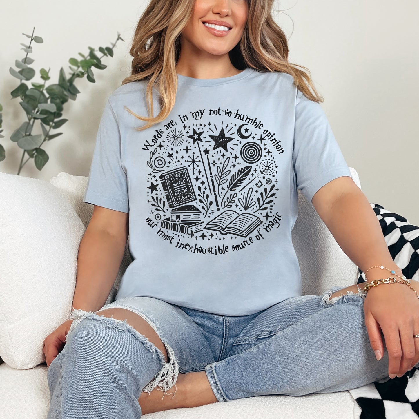 ✨ Magic Words Graphic Tee - Enchanting Book Lover's Shirt ✨