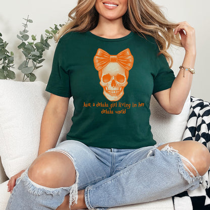 🎃 Delulu Girl Skeleton Halloween Tee