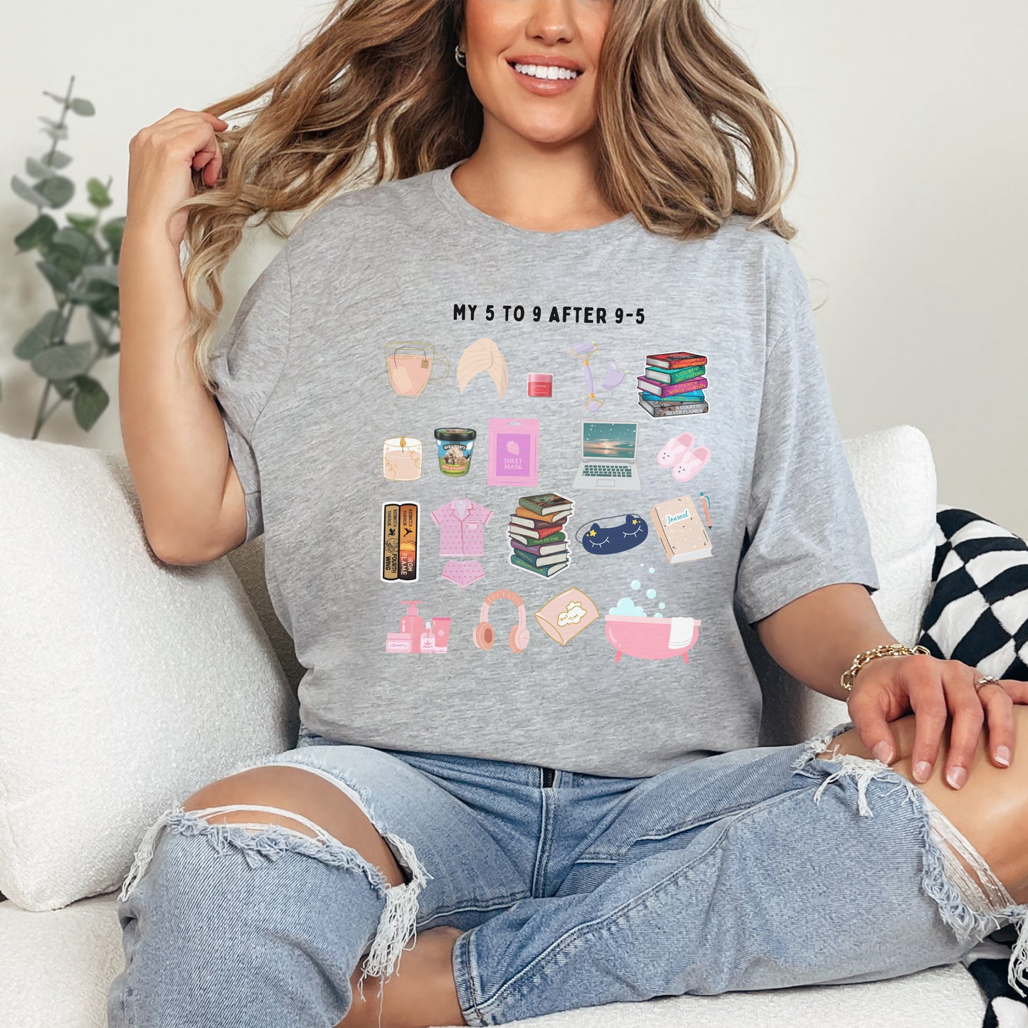 🌙 My 5 to 9 After 9-5 Tee – Your Evening Routine in Style