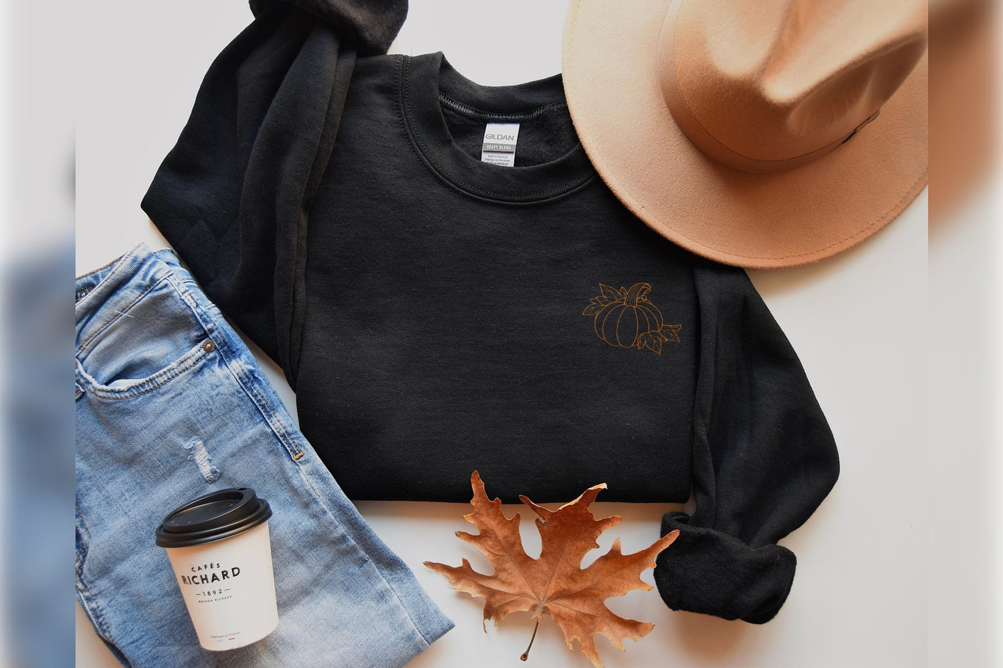 Hello Pumpkin Embroidered Fall Crewneck 🎃🍂