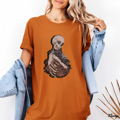 💀 Skeleton & Cat Lover T-Shirt