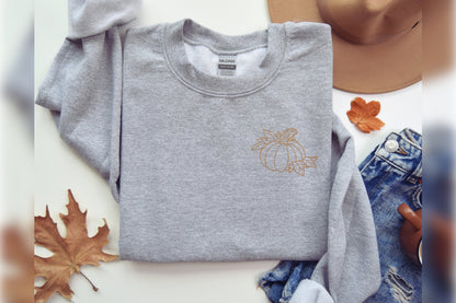 Hello Pumpkin Embroidered Fall Crewneck 🎃🍂