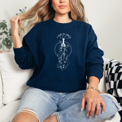 🧝‍♂️ Elvish Sword and Floral Sweatshirt – Elegance Meets Fantasy