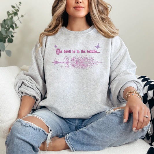 🌸 The Devil is in the Details Sweatshirt – Embrace the Dark Romance