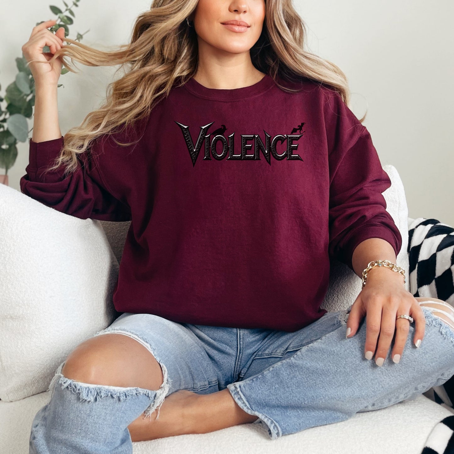 ⚔️ "Violence" Graphic Sweatshirt | Fourth Wing Book Lover Gift 🐉