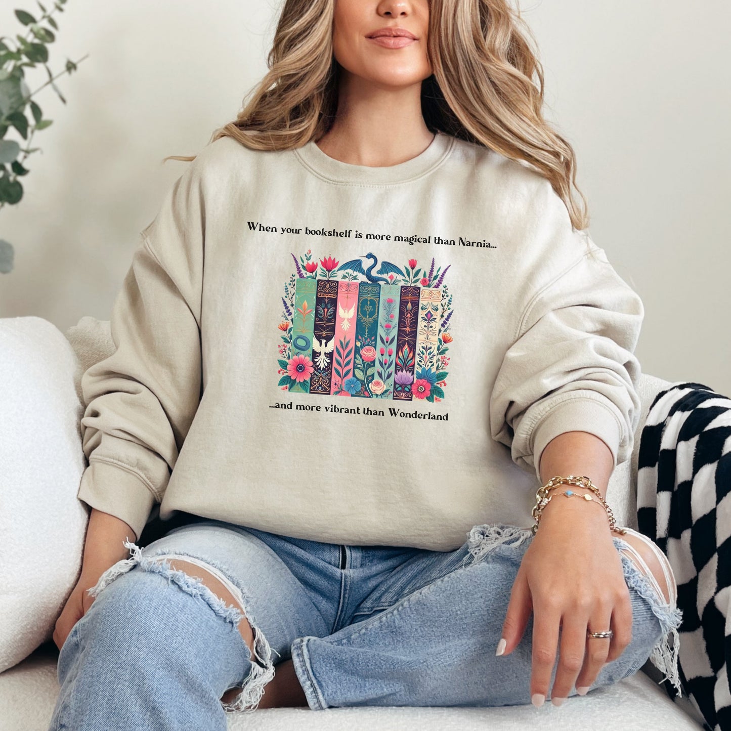 📚 Magical Bookshelf Fantasy Sweatshirt 📚