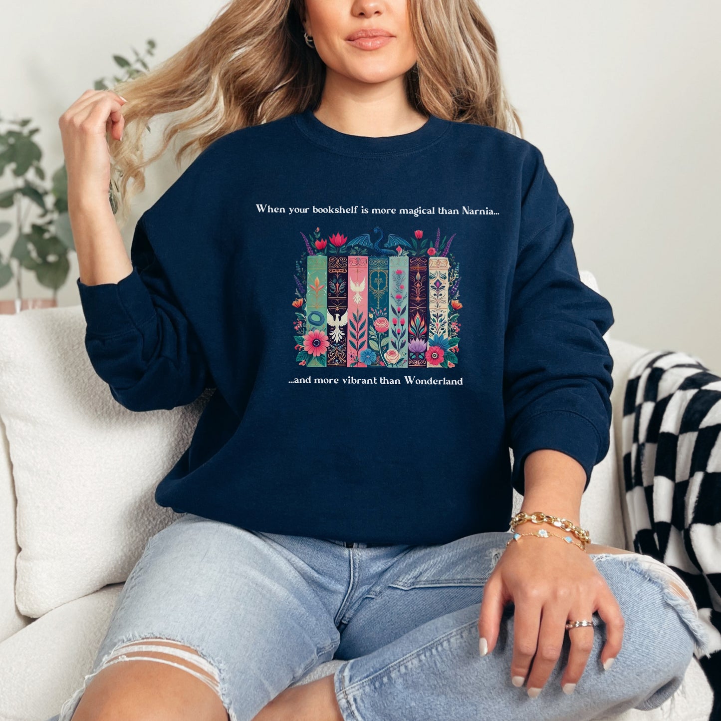 📚 Magical Bookshelf Fantasy Sweatshirt 📚