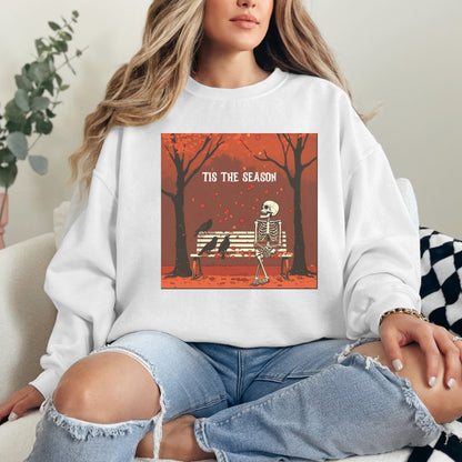 🍁 "Tis the Season" Skeleton Sweatshirt - Embrace the Spooky Vibes