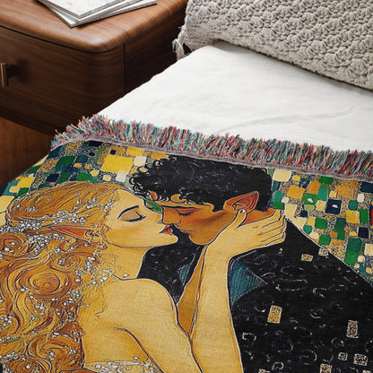 Gustav Klimt-Inspired ACOTAR Woven Blanket 🖤✨